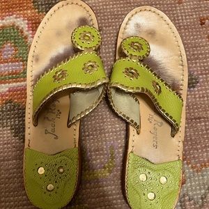 Green and gold Jack Rogers